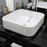 vidaXL Sink square white 39x39x13.5 cm ceramic
