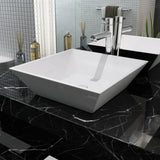 vidaXL Square Wash Basin white 41.5x41.5x12 cm ceramic