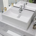 vidaXL Wastafel avec krangat blanc 51,5x38,5x15 cm céramique