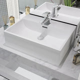 vidaXL Bathroom Sink with Faucet Hole White 51.5x38.5x15 cm Ceramic