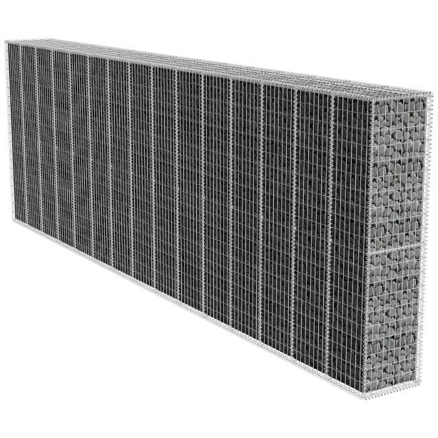 vidaXL Gabion Wall with Lid 600x50x100 cm Galvanized Steel