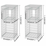 vidaXL Schanskorf palen/plantenbakken 2 st 50x50x120 cm staal