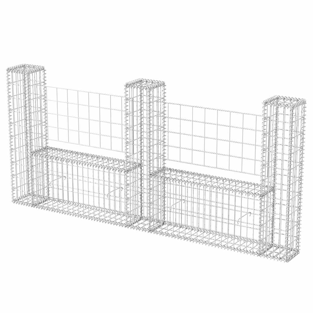 vidaXL Gabion Basket U-Shaped 570x20x100 cm Steel