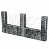 vidaXL Gabion Basket U-Shaped 570x20x100 cm Steel