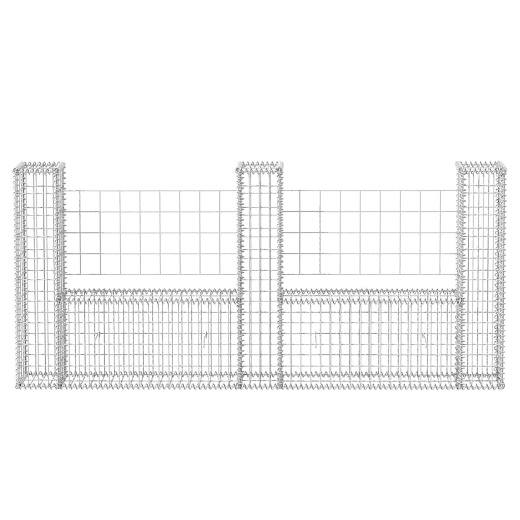 vidaXL Gabion Basket U-Shaped 570x20x100 cm Steel
