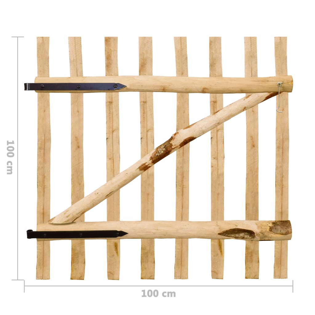 vidaXL Poort enkel 100x90 cm hazelaarhout
