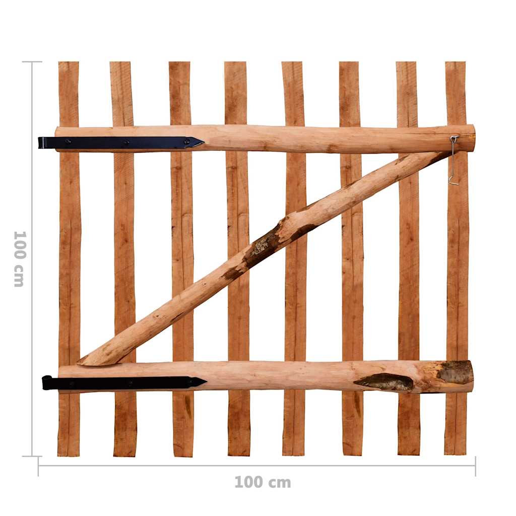 vidaXL Poort enkel 100x60 cm geïmpregneerd hazelaarhout