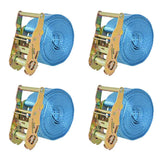 vidaXL Tie-down Straps 0.8 ton 6mx25mm blue 4 pcs
