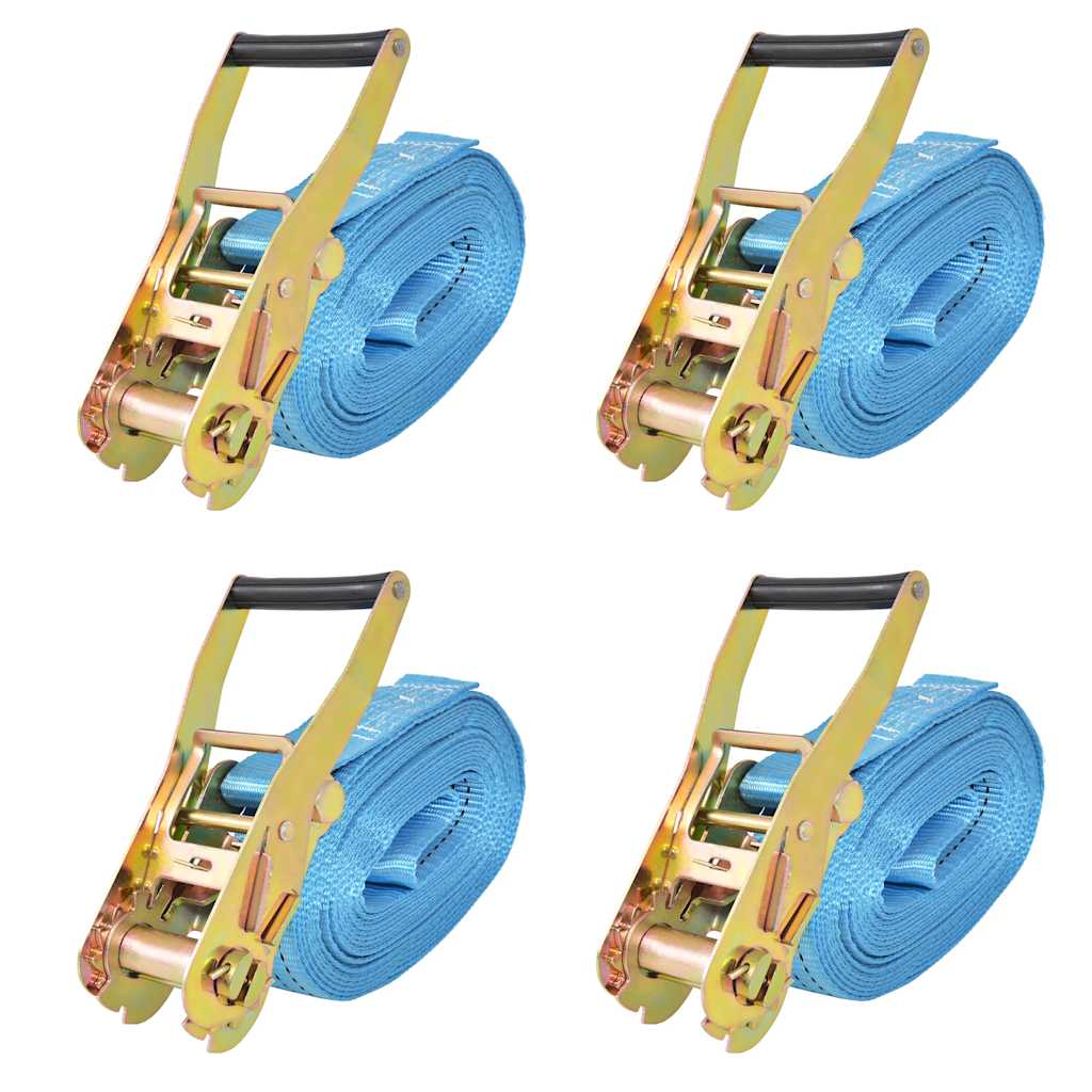 vidaXL Tie-down Straps 0.8 ton 6mx25mm blue 4 pcs