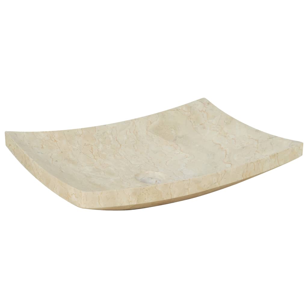 vidaXL Sink 50x35x12 cm marble cream