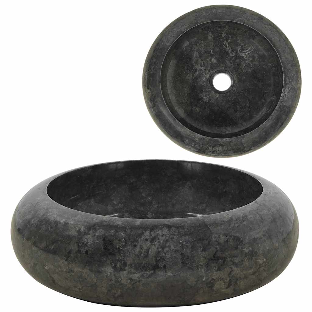 vidaXL Sink 40x12 cm marble black