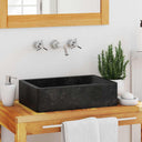 vidaXL Gootsteen 45x30x12 cm marmer hoogglans noir