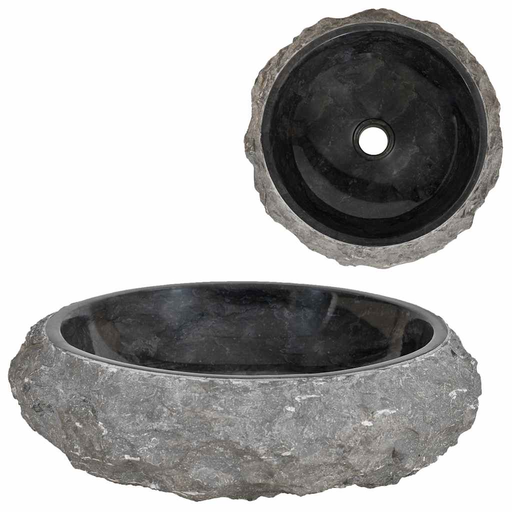 vidaXL Sink 40x12 cm marble black