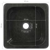 vidaXL Sink 30x30x15 cm river stone black