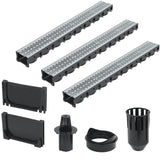 vidaXL Drain Channels 3 m Galvanized Steel 3 pcs