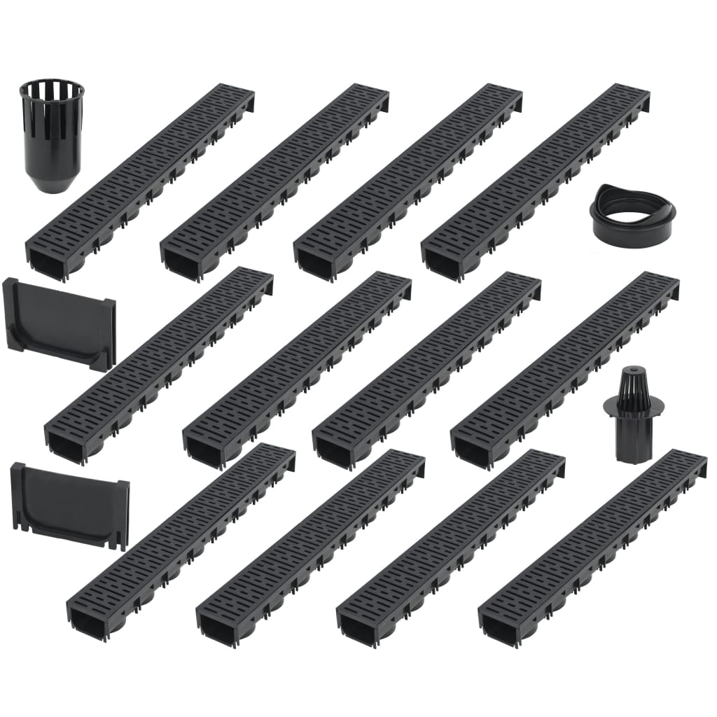 vidaXL Drain Channels 3 m Galvanized Steel 3 pcs