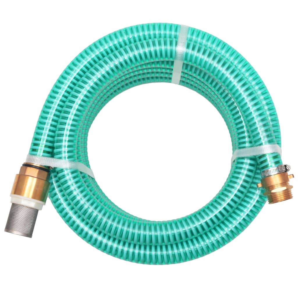 vidaXL Suction Hose with Brass Couplings 7 m 25 mm Green