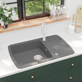 vidaXL Sink single bowl granite black