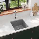 vidaXL Sink single bowl granite black