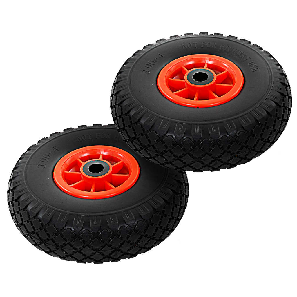vidaXL Sack Truck Wheels 3.00-4 (260x85) Solid PU 2 pcs