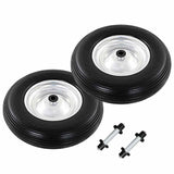 vidaXL Wheelbarrow Wheel with Axle 4.00-8 390 mm Solid PU