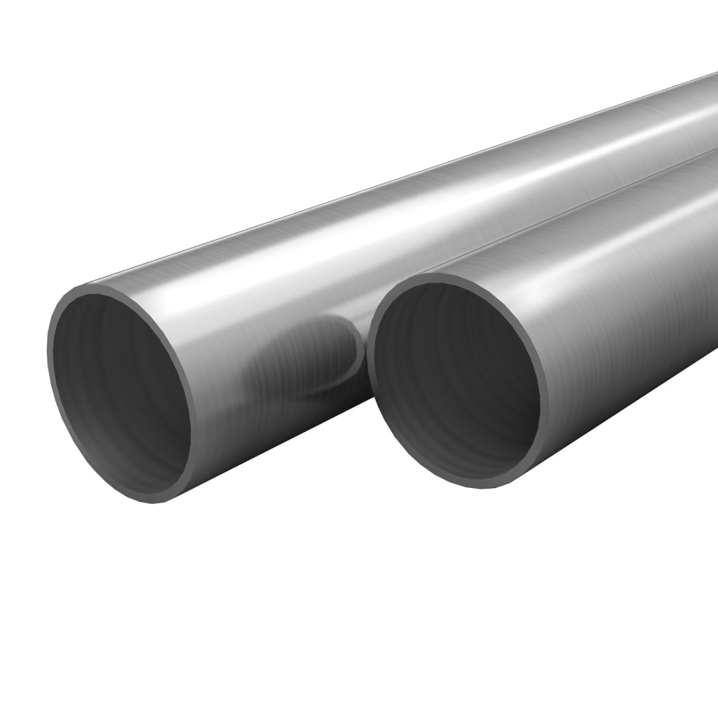 vidaXL Round Tubes V2A 2m Ø42x1.8mm Stainless Steel 2 pcs