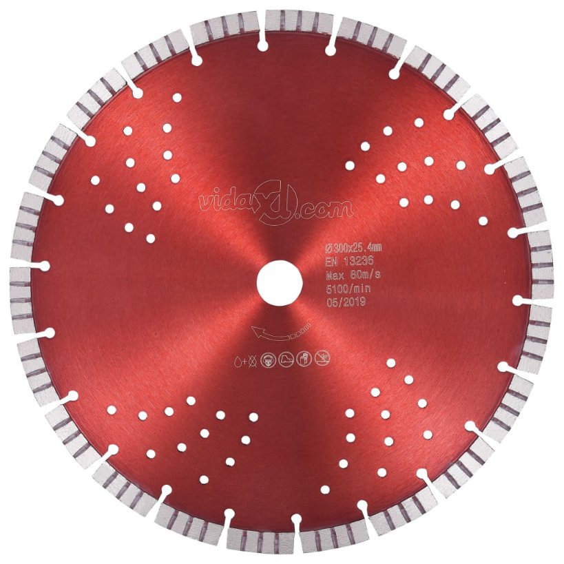 vidaXL Turbo and Perforated Diamond Saw Blade 300 mm Steel