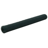 vidaXL Chicken Wire 25x0.5 m with PVC coating green