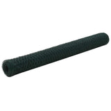 vidaXL Chicken Wire 25x0.75 m Steel with PVC Coating Green