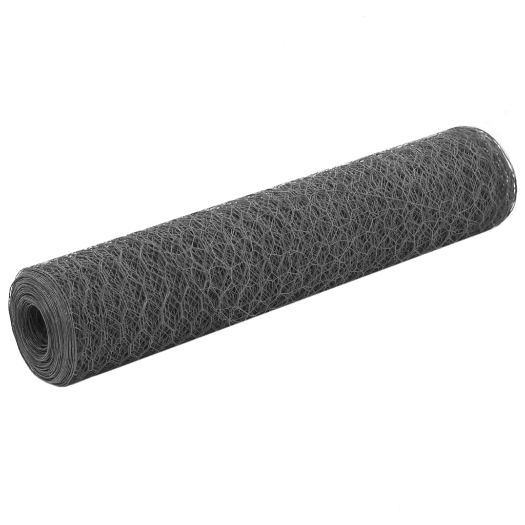 vidaXL Chicken Wire 25x0.5 m with PVC Coating Green