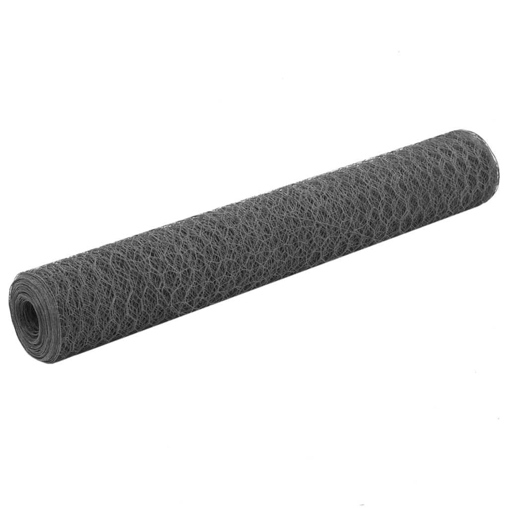 vidaXL Chicken Wire 25x0.75 m Steel with PVC Coating Green