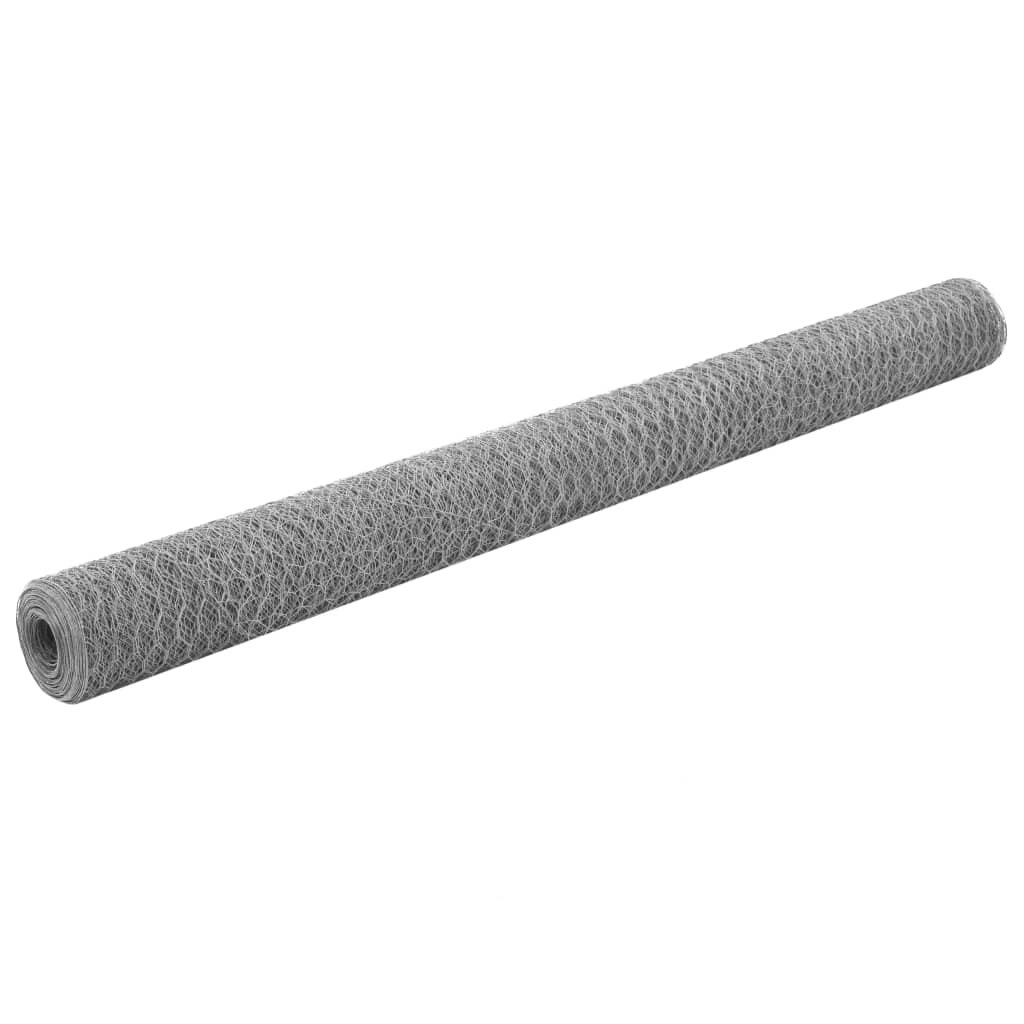 vidaXL Chicken Wire 25x0.5 m with PVC coating green
