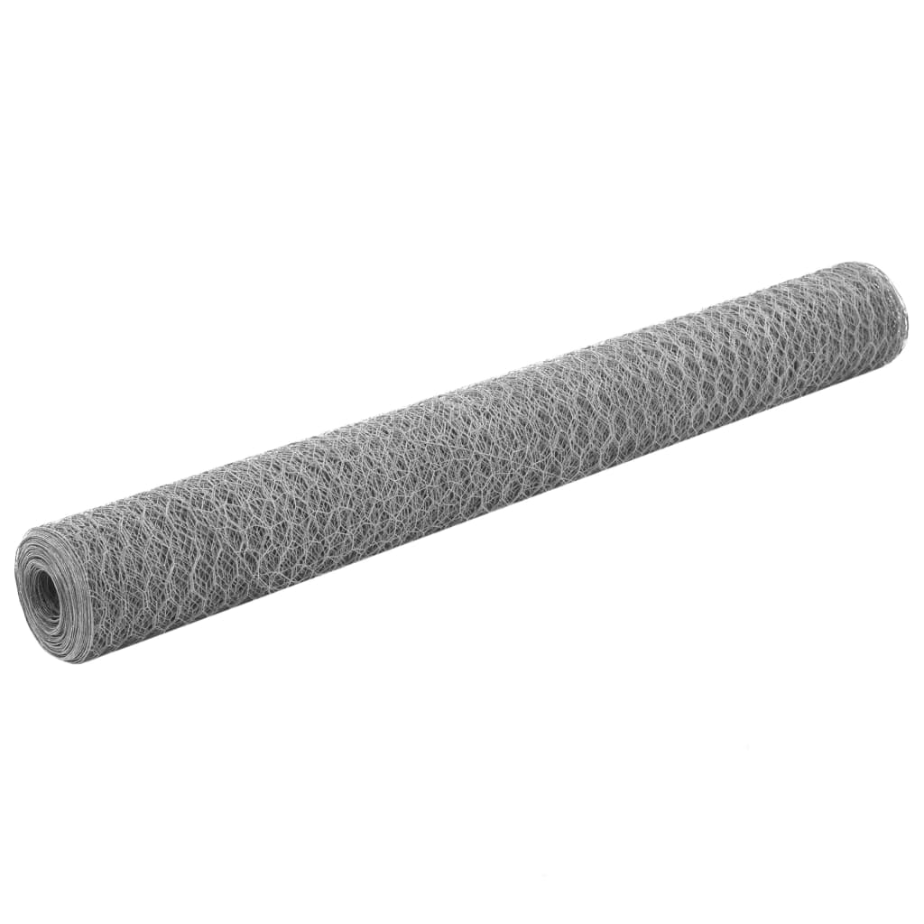 vidaXL Chicken Wire 25x0.75 m Steel with PVC Coating Green