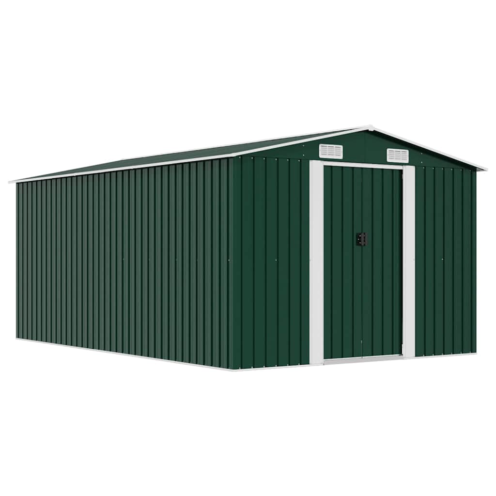 vidaXL Tuinschuur 257x298x178 cm metaal groen