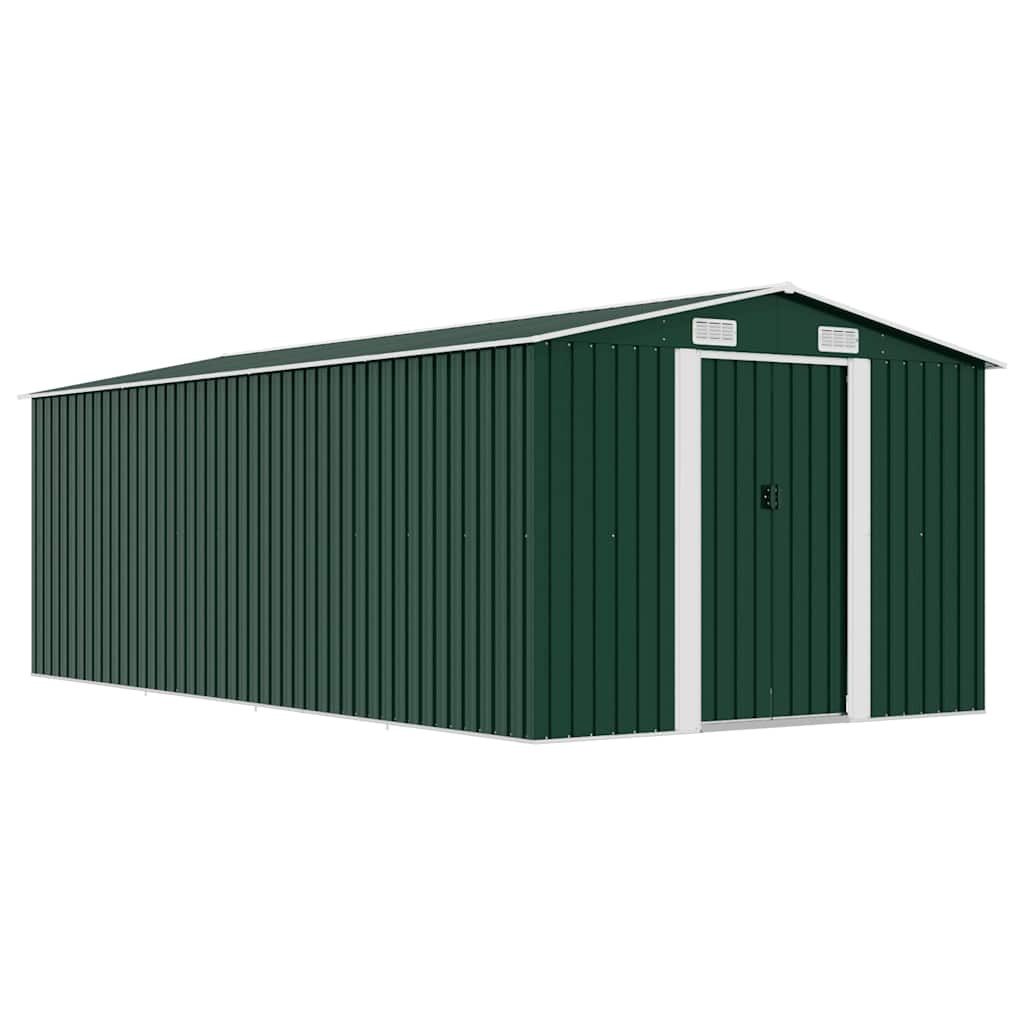vidaXL Tuinschuur 257x298x178 cm metaal groen