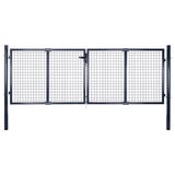 vidaXL Galvanized Steel Mesh Garden Fence 300x75 cm Grey