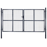 vidaXL Galvanized Steel Mesh Garden Fence 300x75 cm Grey