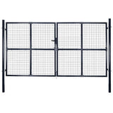 vidaXL Galvanized Steel Mesh Garden Fence 300x75 cm Grey