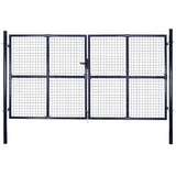 vidaXL Galvanized Steel Mesh Garden Fence 300x75 cm Grey