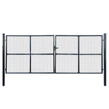 vidaXL Garden Fence Mesh Galvanized Steel 400x150 cm Gray