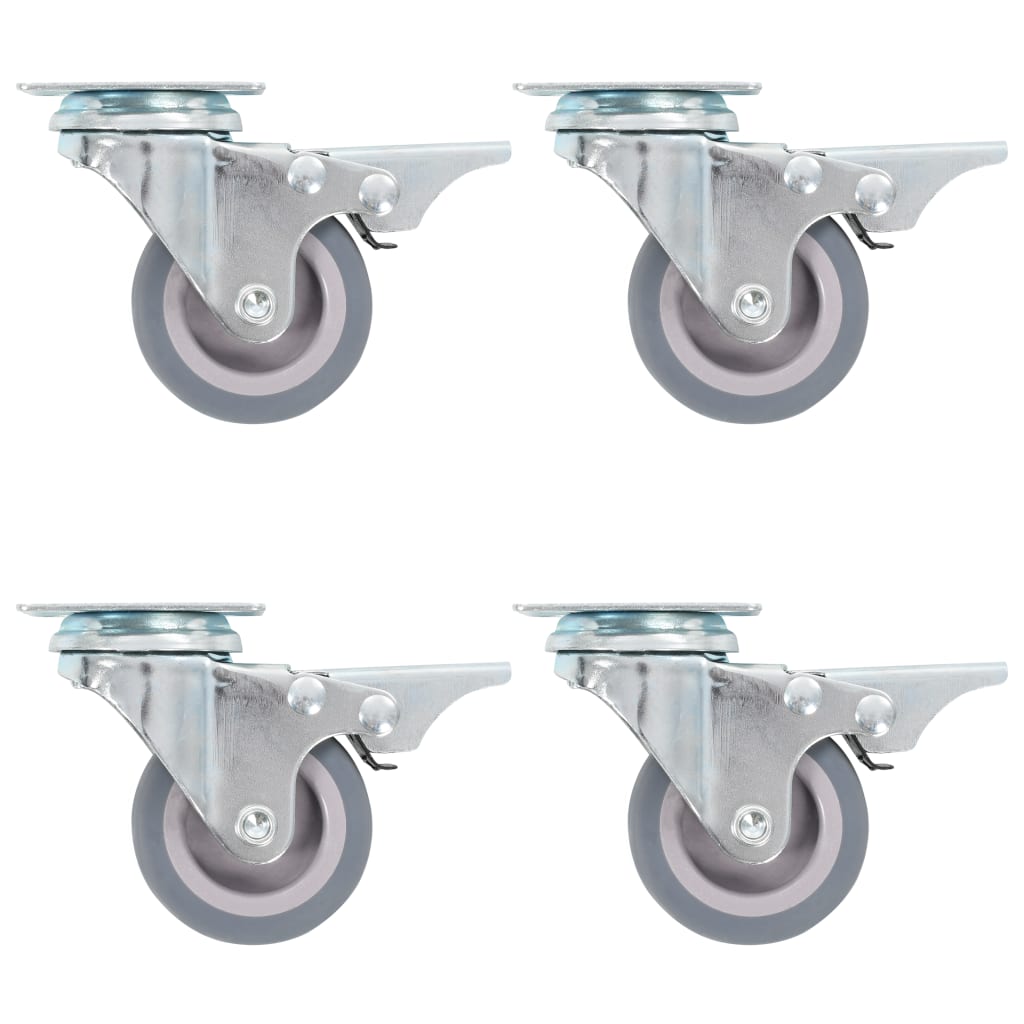 vidaXL Swivel Castors with Double Brakes 4 pcs 50 mm