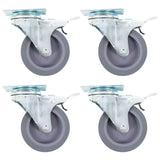 vidaXL Swivel Casters with Double Brakes 4 pcs 75 mm