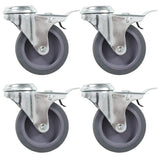 vidaXL Roulettes pivotantes avec trous de boulon et freins doubles 4 pcs 75 mm