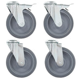 vidaXL Swivel Casters with Bolt Holes 4 pcs 125 mm
