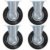 vidaXL Fixed Castor Wheels 4 pcs 125 mm