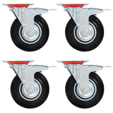 vidaXL Swivel Castor Wheels with Double Brakes 4 pcs 125 mm