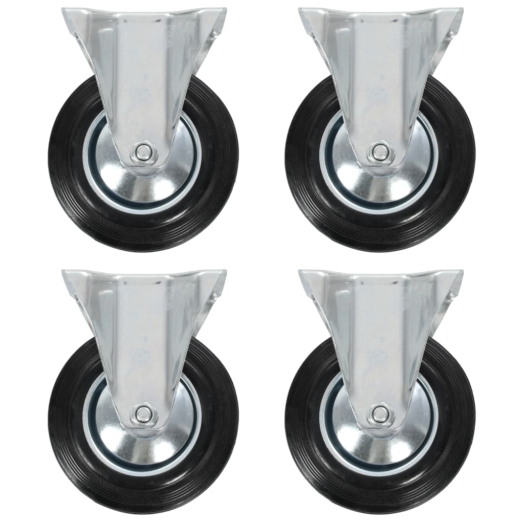 vidaXL Fixed Castor Wheels 4 pcs 160 mm