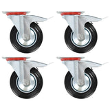 vidaXL Swivel Castors with Double Brakes 4 pcs 160 mm