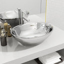 vidaXL Wastafel ovaal 40x33 cm keramiek wit