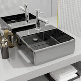 vidaXL Luxury Square Ceramic Wash Basin with Overflow and Faucet Hole 41x41 cm